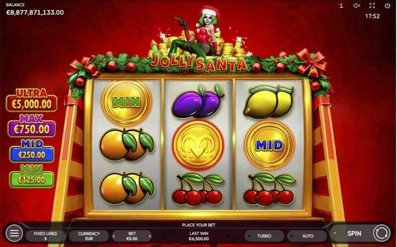 Jolly Santa slots Main Screen Reels