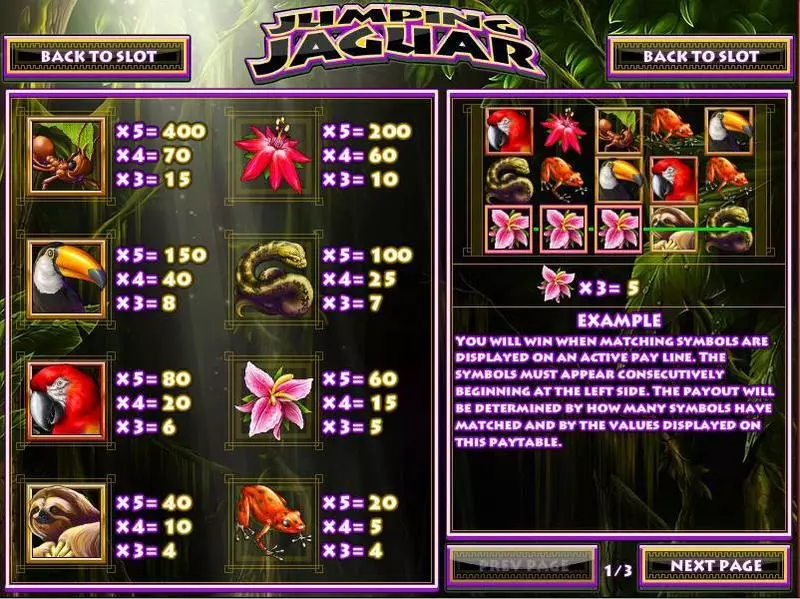 Jumping Jaguar slots Info and Rules