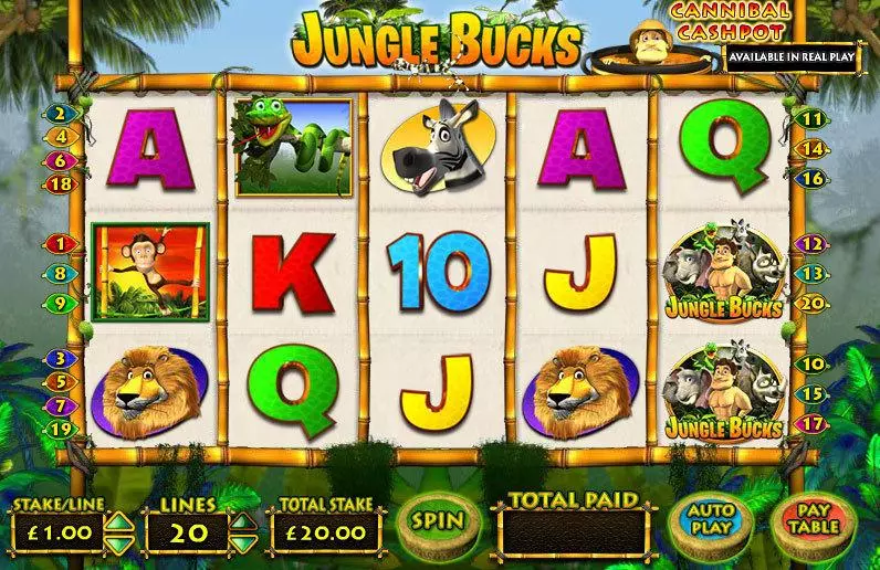 Jungle Bucks slots Main Screen Reels