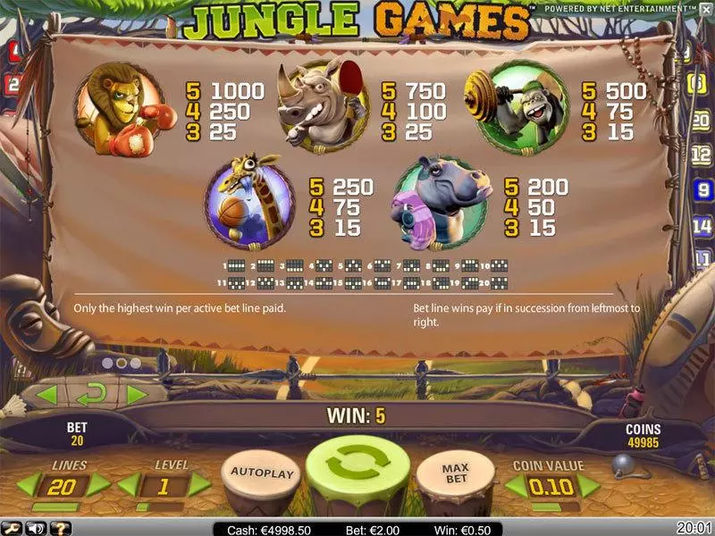 Jungle Games slots Info and Rules