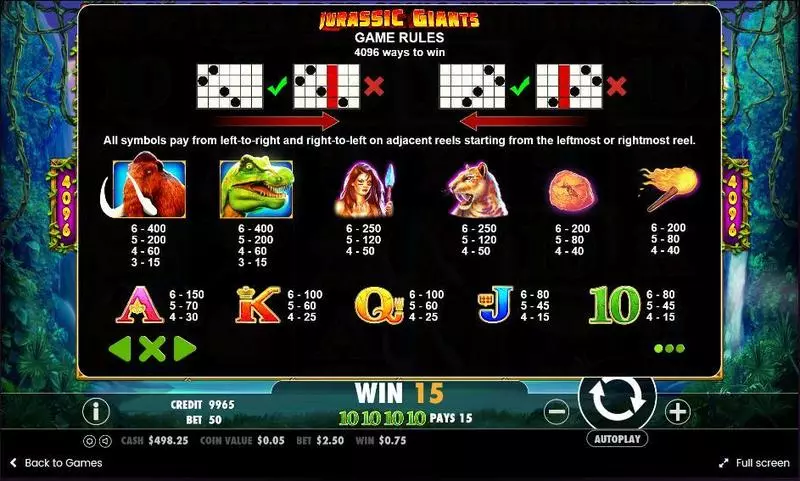 Jurassic Giants slots Info and Rules