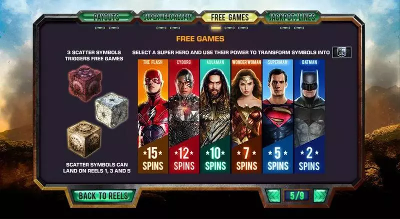 Justice League slots Bonus 1
