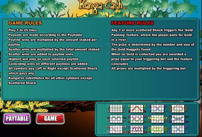 Kanga Cash slots Info and Rules