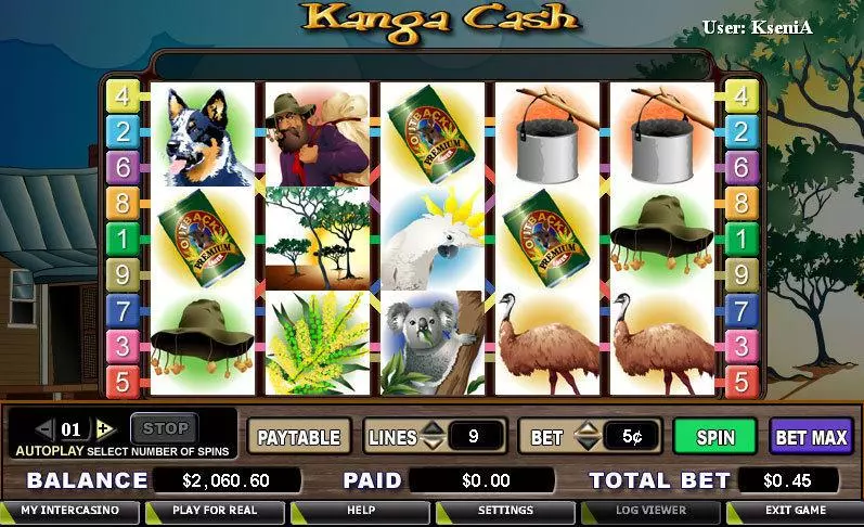 Kanga Cash slots Main Screen Reels