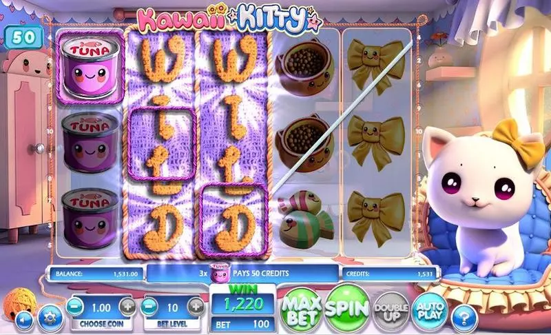 Kawaii Kitty slots Introduction Screen