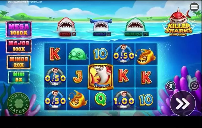 Killer Sharks slots Main Screen Reels