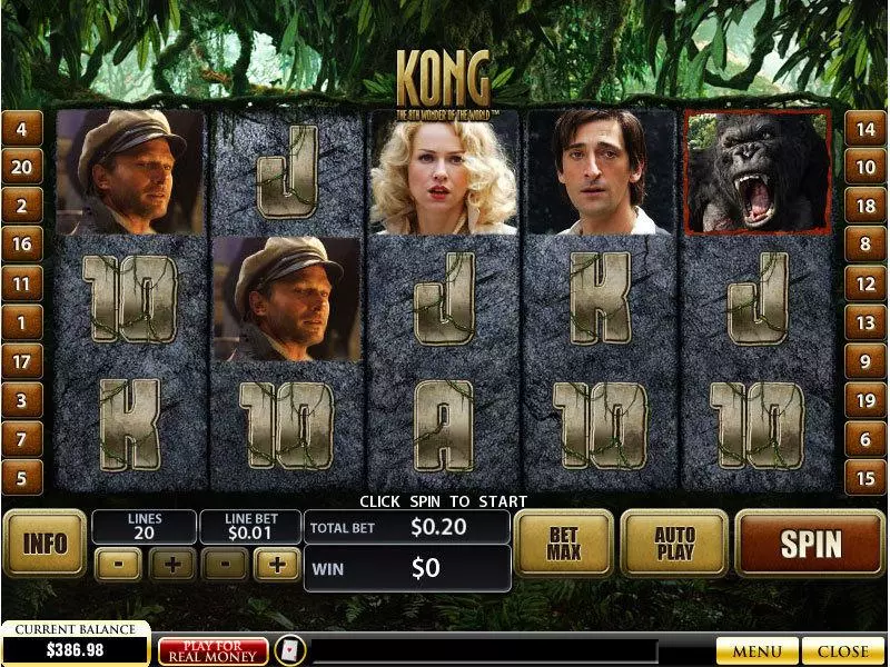 King Kong slots Main Screen Reels