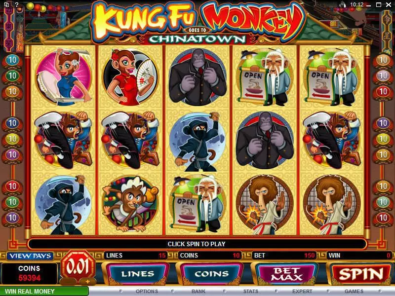 Kung Fu Monkey slots Main Screen Reels