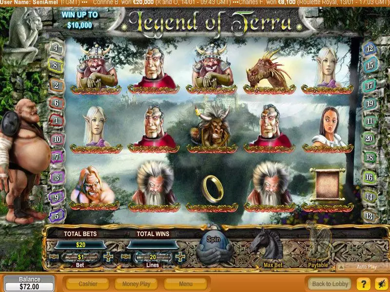 Legend of Terra slots Main Screen Reels