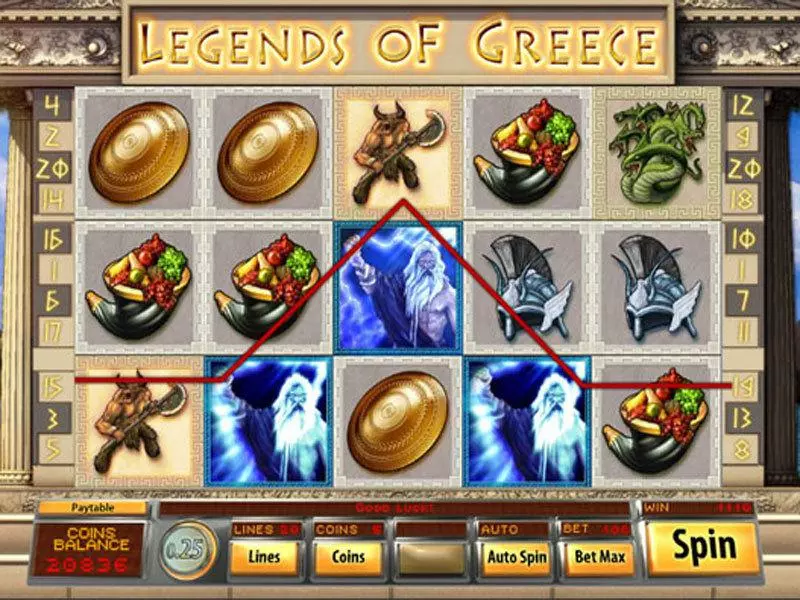 Legends of Greece slots Main Screen Reels