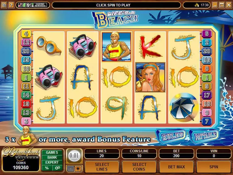 Lifes a Beach slots Main Screen Reels