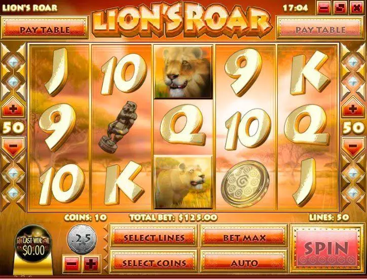 Lion's Roar slots Main Screen Reels