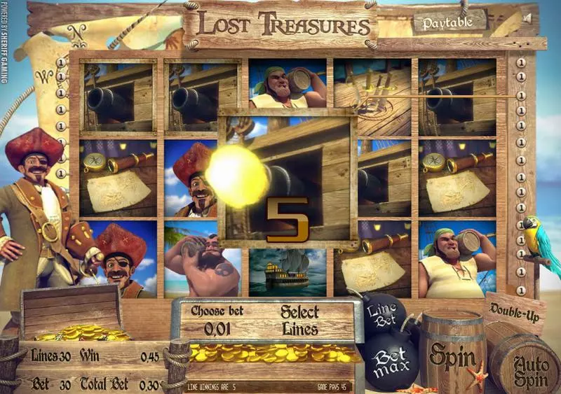 Lost Treasures slots Main Screen Reels