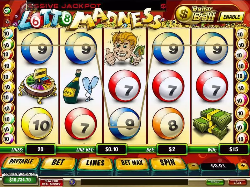 Lotto Madness slots Main Screen Reels