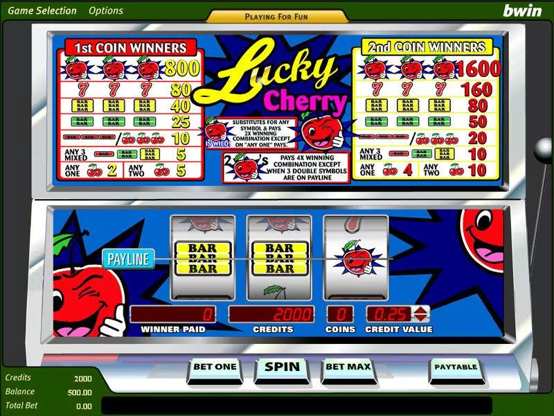 Lucky Cherry slots Main Screen Reels