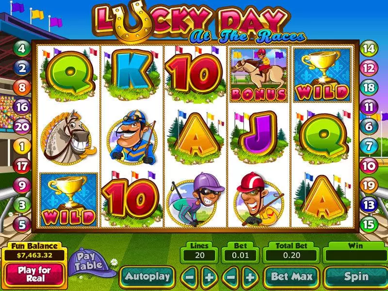 Lucky Day at the Races slots Main Screen Reels