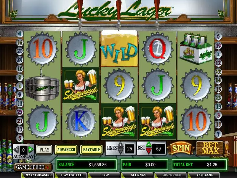 Lucky Lager slots Main Screen Reels