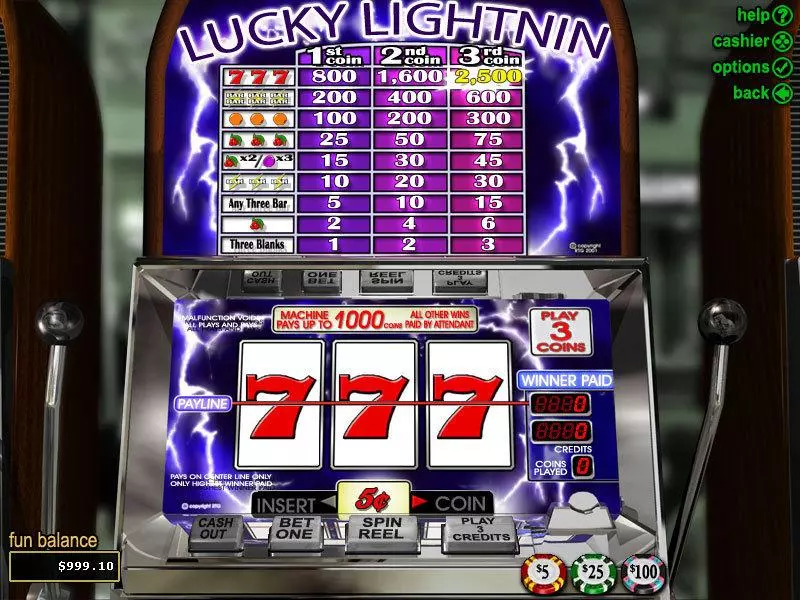 Lucky Lightnin slots Main Screen Reels