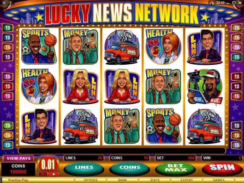 Lucky News Network slots Main Screen Reels