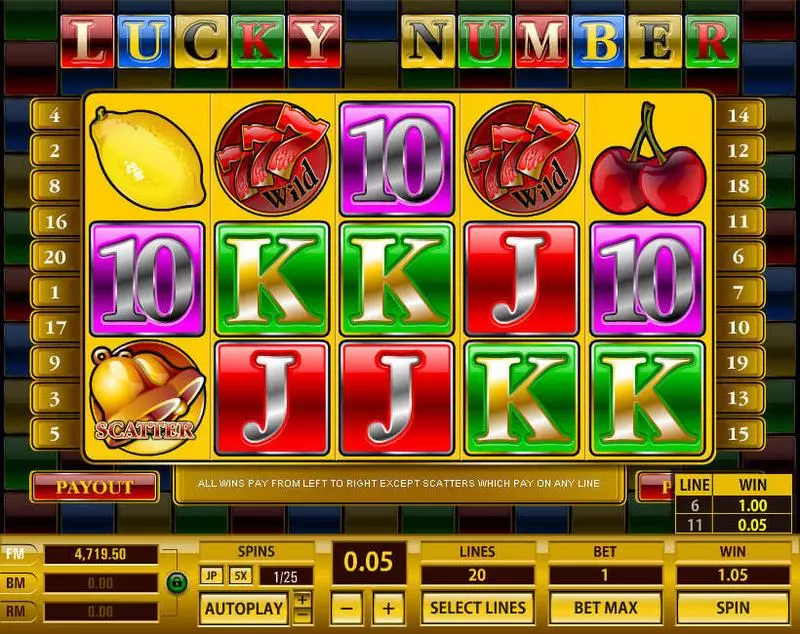 Lucky Number slots Main Screen Reels