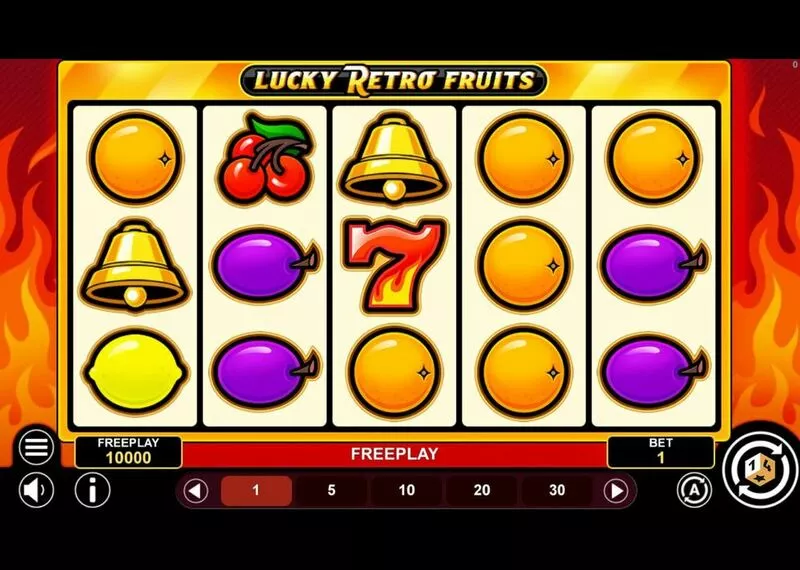 Lucky Retro Fruits slots Main Screen Reels