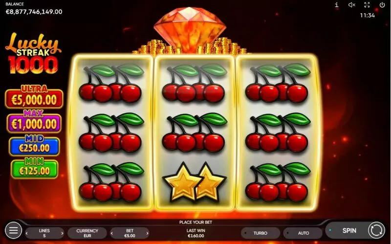 Lucky Streak 1000 slots Main Screen Reels