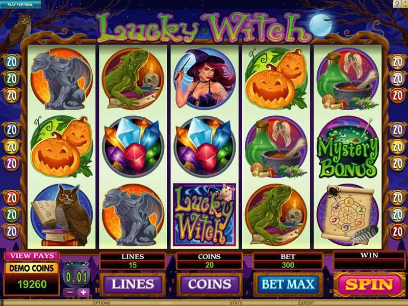 Lucky Witch slots Main Screen Reels