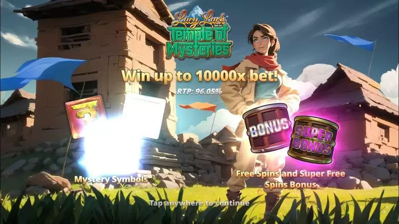 Lucy Luck and the Temple of Mysteries slots Introduction Screen