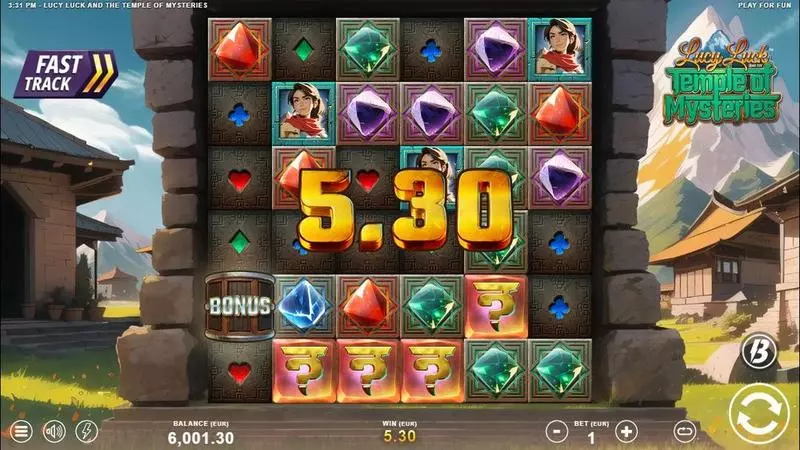 Lucy Luck and the Temple of Mysteries slots Winning Screenshot