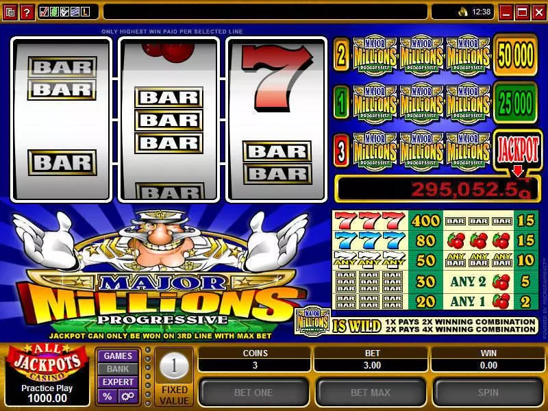 Major Millions slots Main Screen Reels