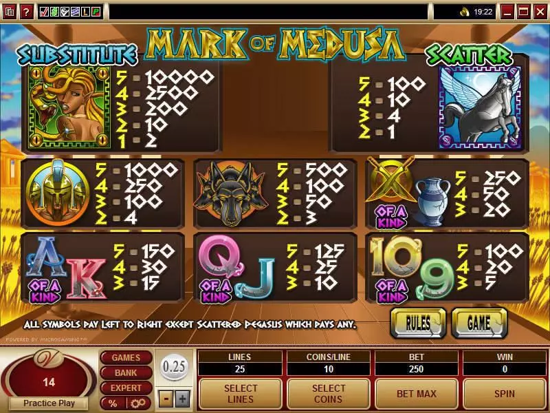 Mark of Medusa slots Info and Rules