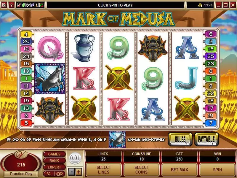 Mark of Medusa slots Main Screen Reels