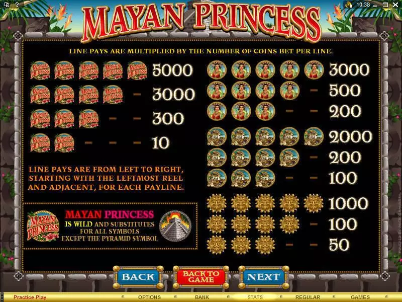 Mayan Princess slots Info and Rules