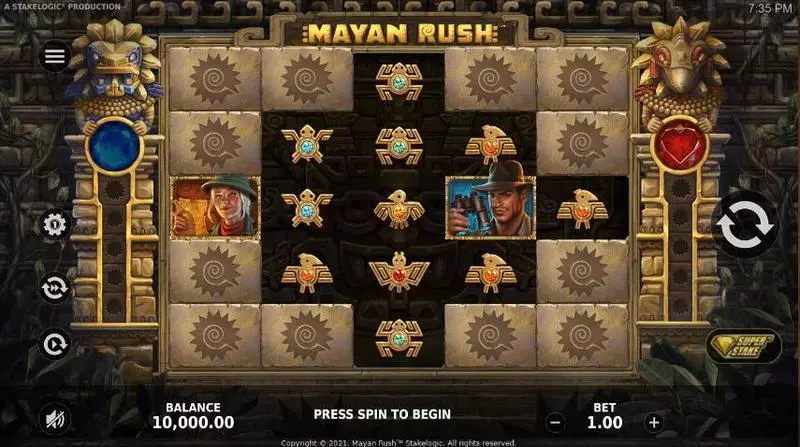 Mayan Rush slots Main Screen Reels