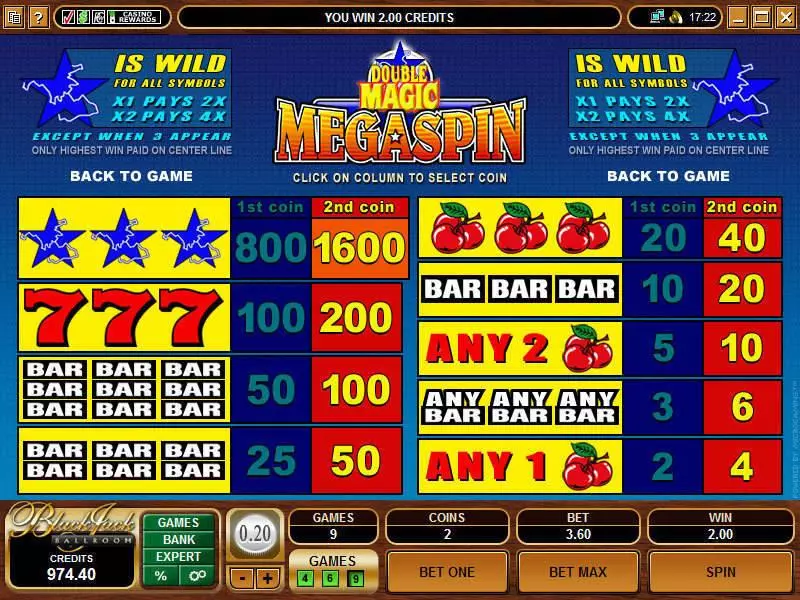 Mega Spin - Double Magic slots Info and Rules