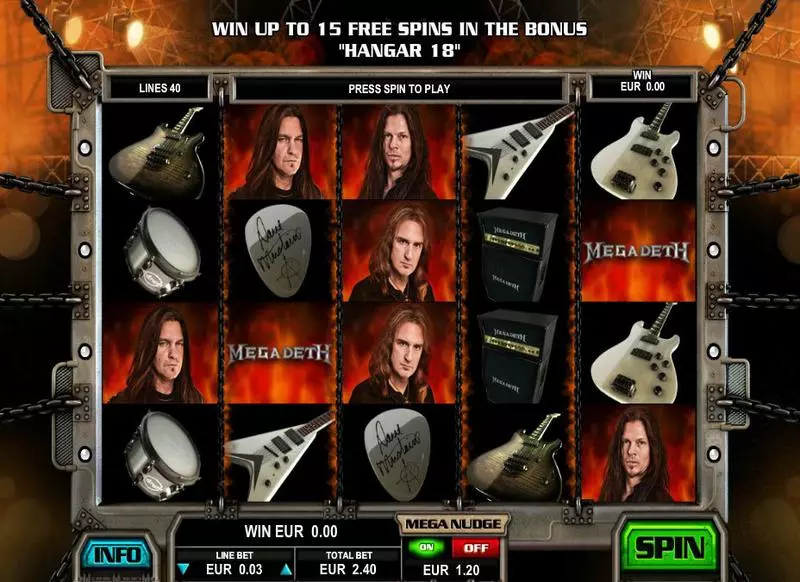 Megadeth slots Main Screen Reels