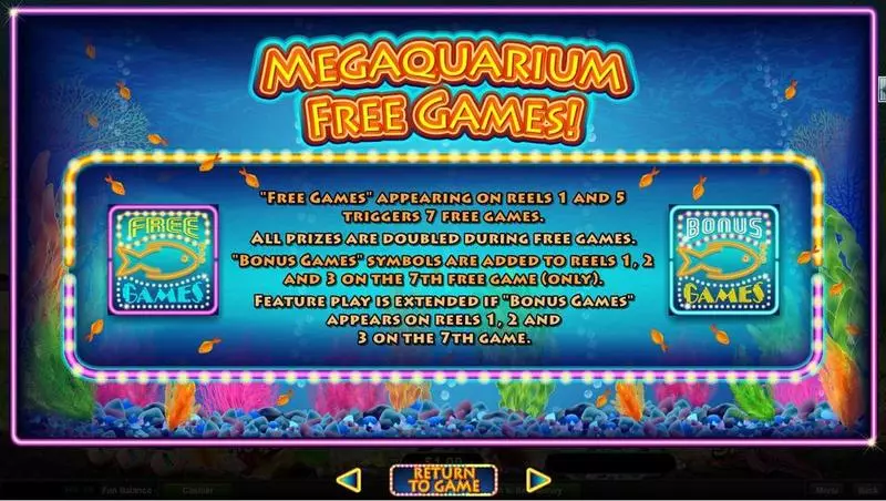 Megaquarium slots Info and Rules
