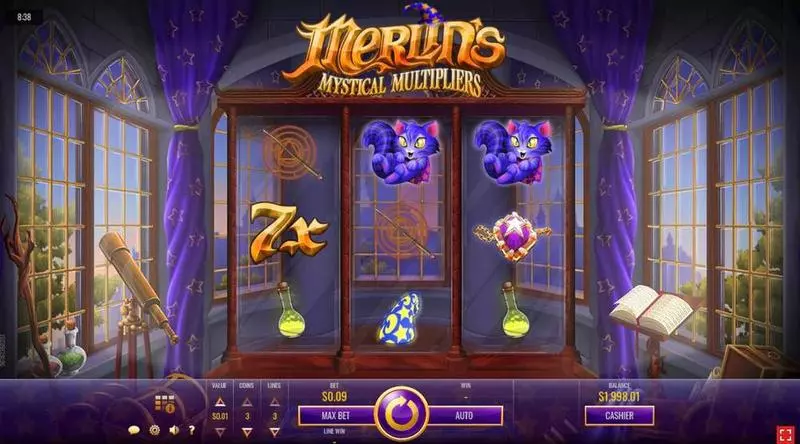 Merlin’s Mystical Multipliers slots Main Screen Reels