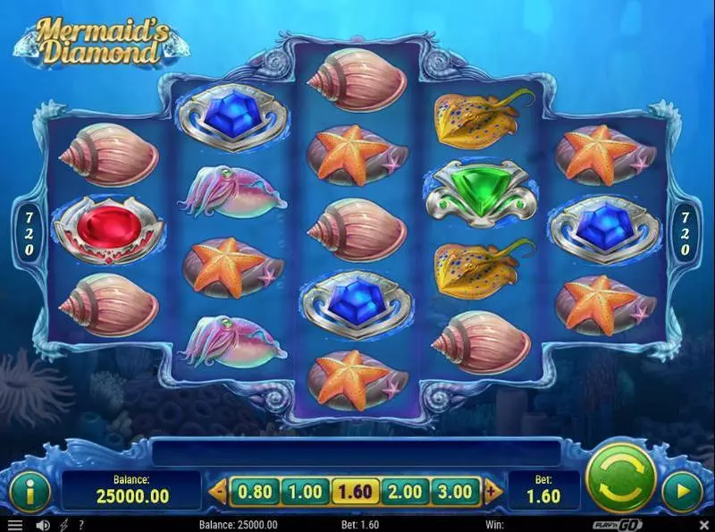 Mermaid's Diamonds slots Main Screen Reels
