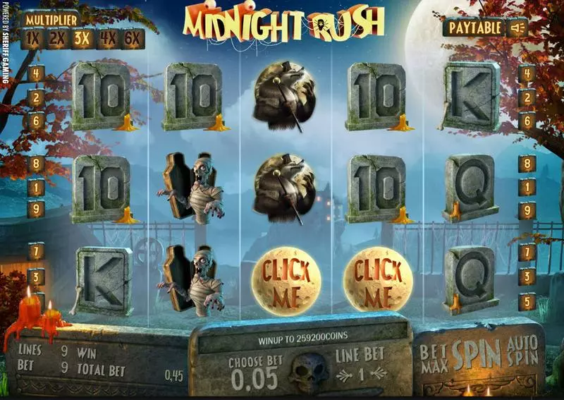 Midnight Rush slots Main Screen Reels