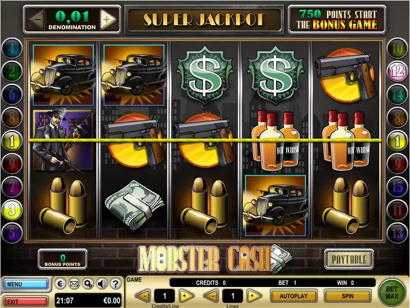 Mobster Cash slots Main Screen Reels