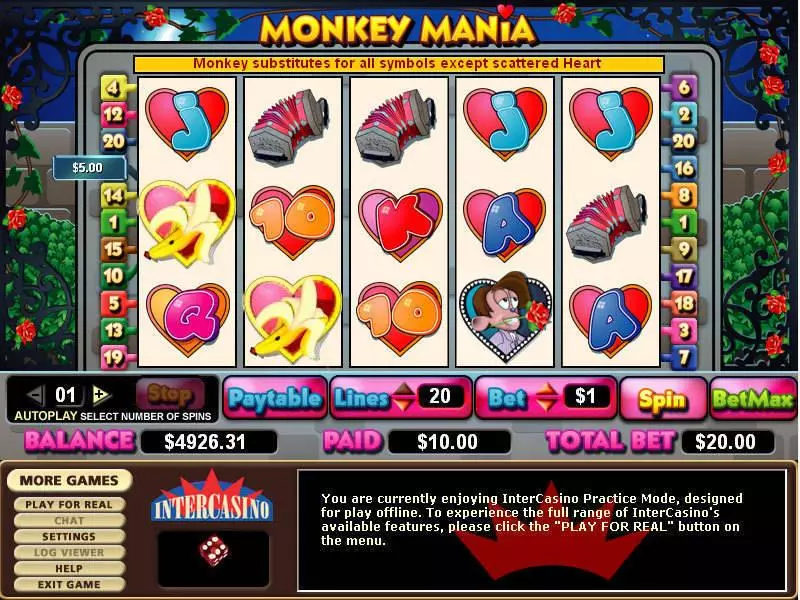 Monkey Mania slots Main Screen Reels
