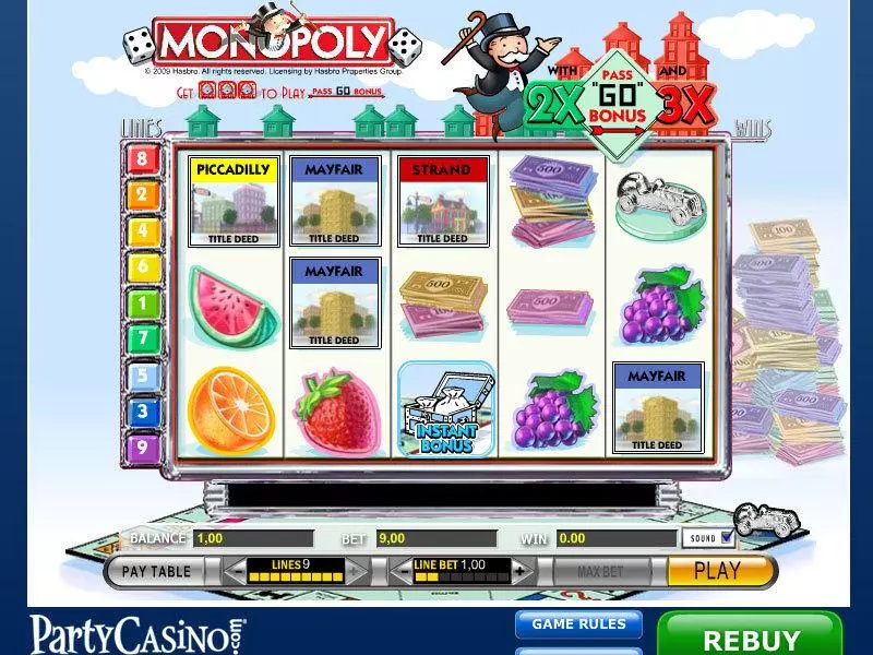 Monopoly slots Main Screen Reels