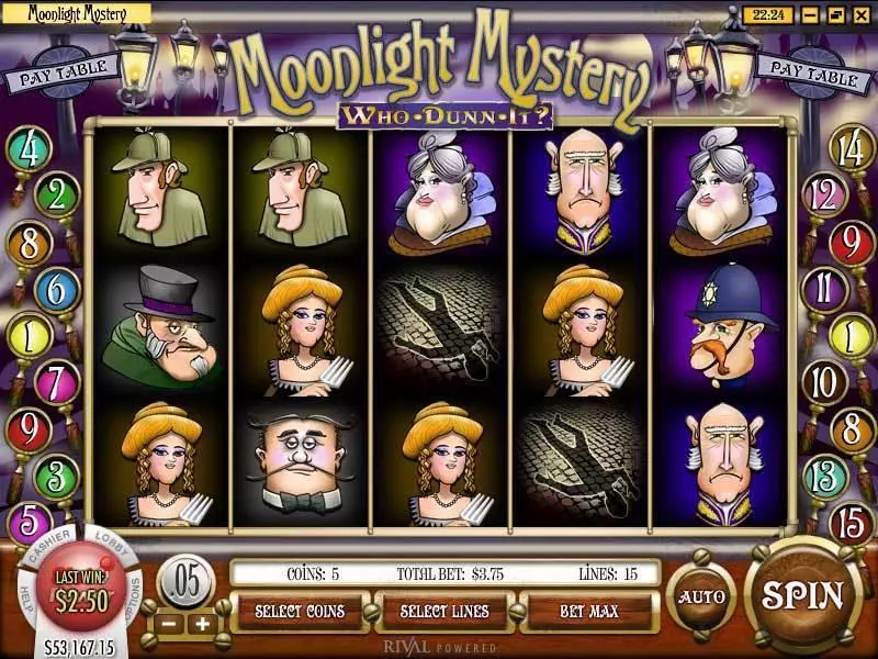 Moonlight Mystery slots Main Screen Reels