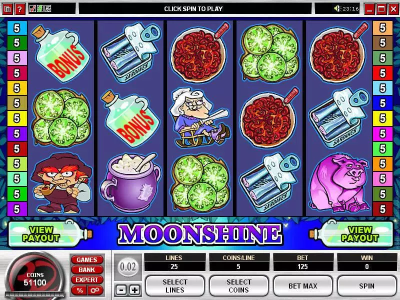 Moonshine slots Main Screen Reels