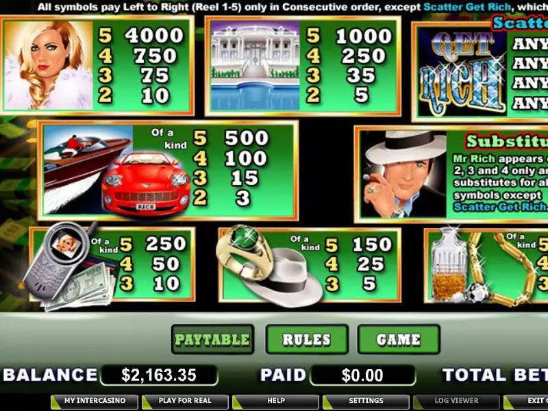 Mr. Rich slots Info and Rules