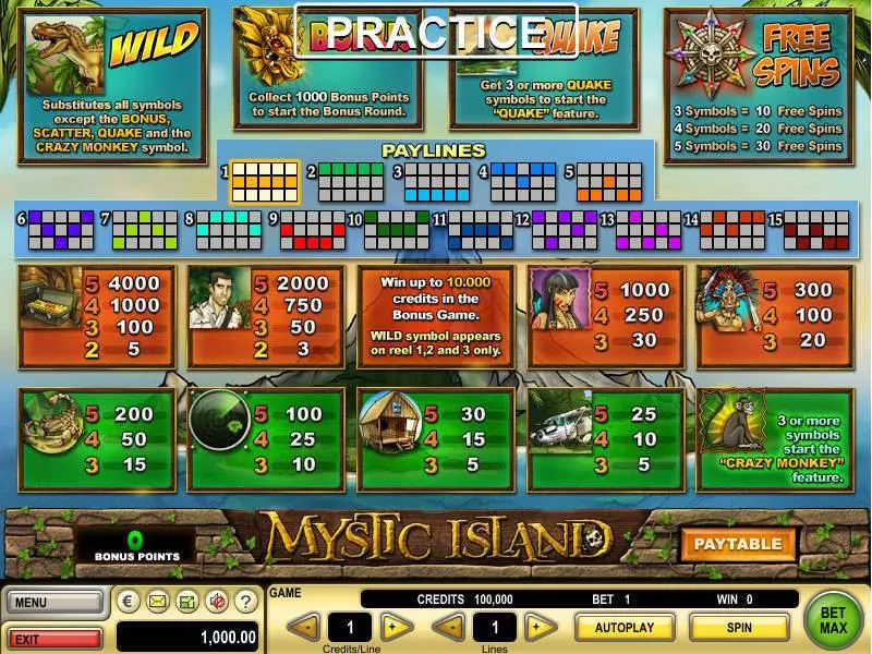 Mystic Island slots Info and Rules