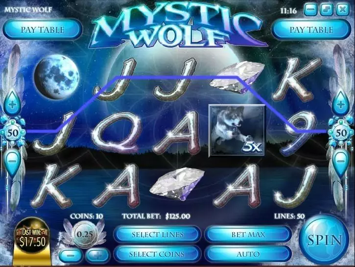 Mystic Wolf slots Main Screen Reels