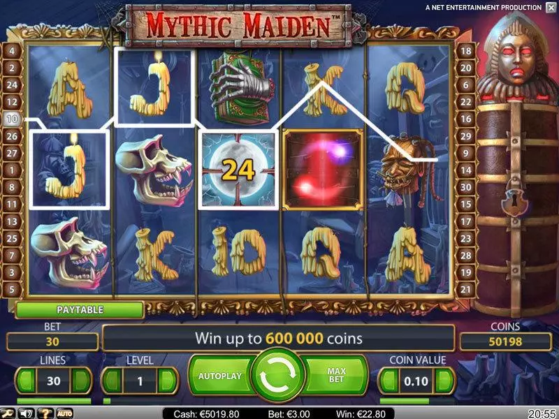 Mythic Maiden slots Main Screen Reels