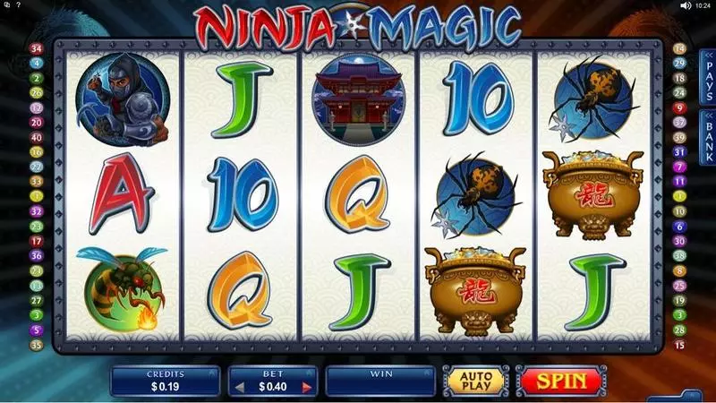 Ninja Magic slots Introduction Screen